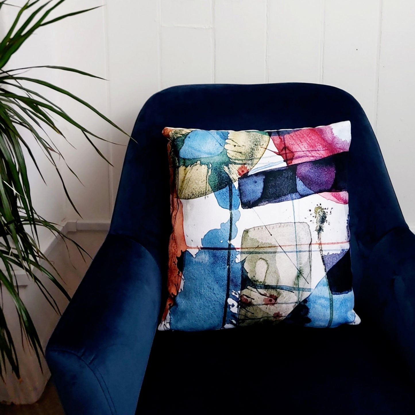 Abstract Watercolour Square Cushion