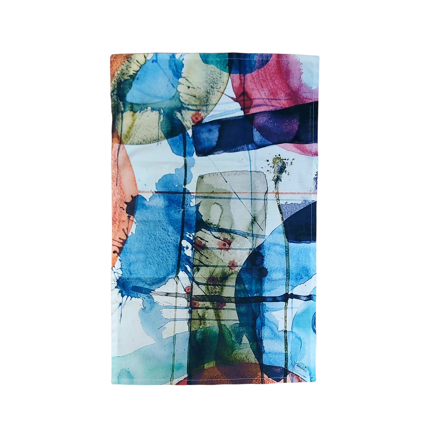 Abstract Watercolours Tea Towel
