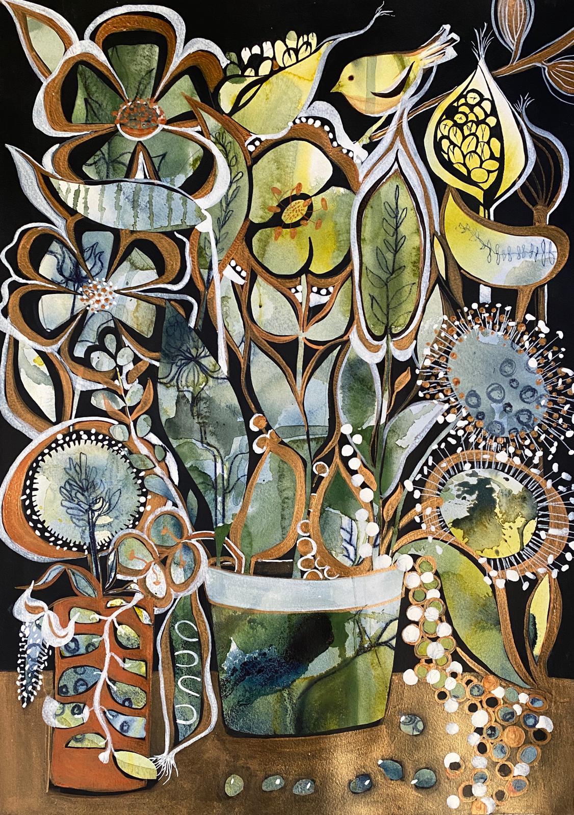 January Mixed Media Painting
