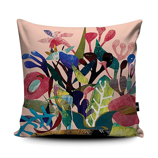 Printmakers Pot Pink Square Cushion Cover