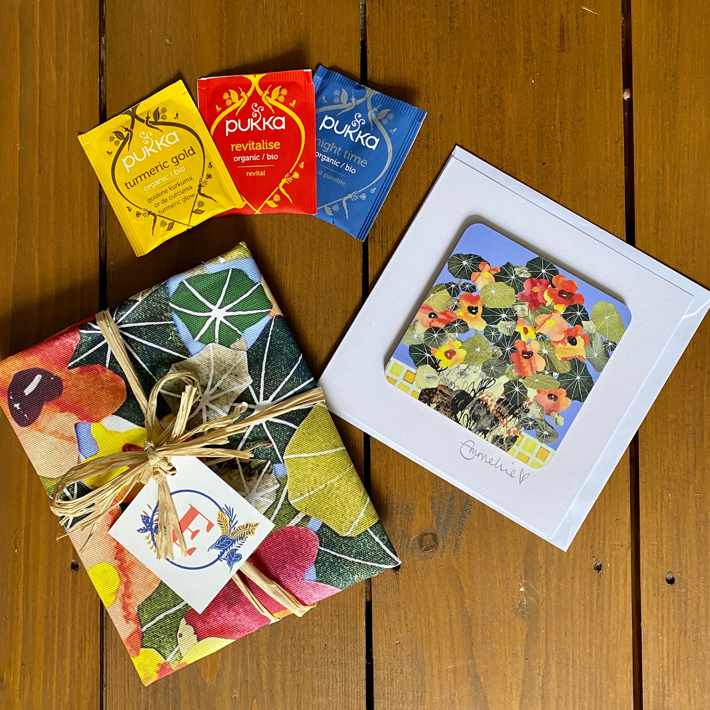 Nasturtiums Tea Towel