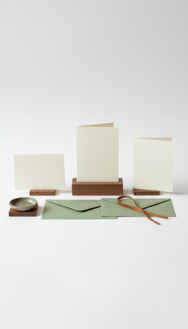 Elegant greetings card set with gold accents