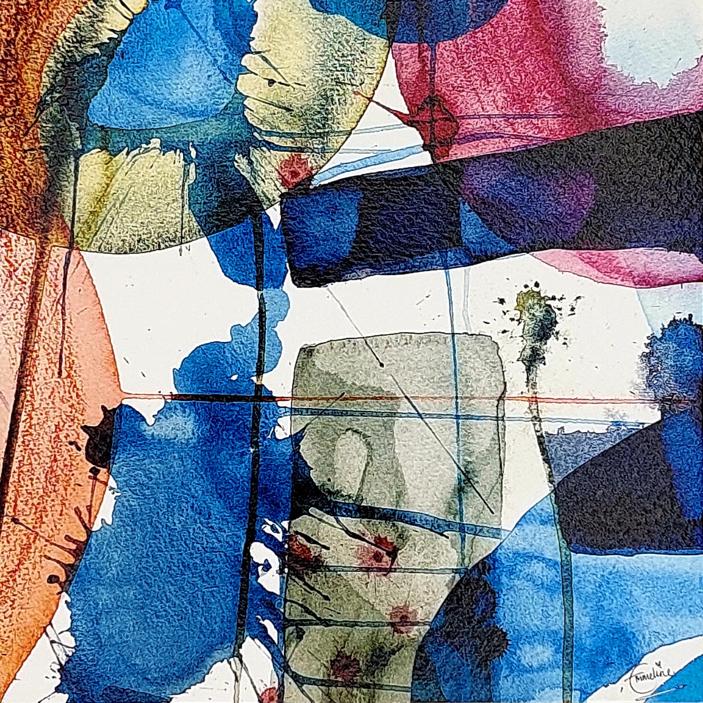 Abstract Watercolours Greetings Card