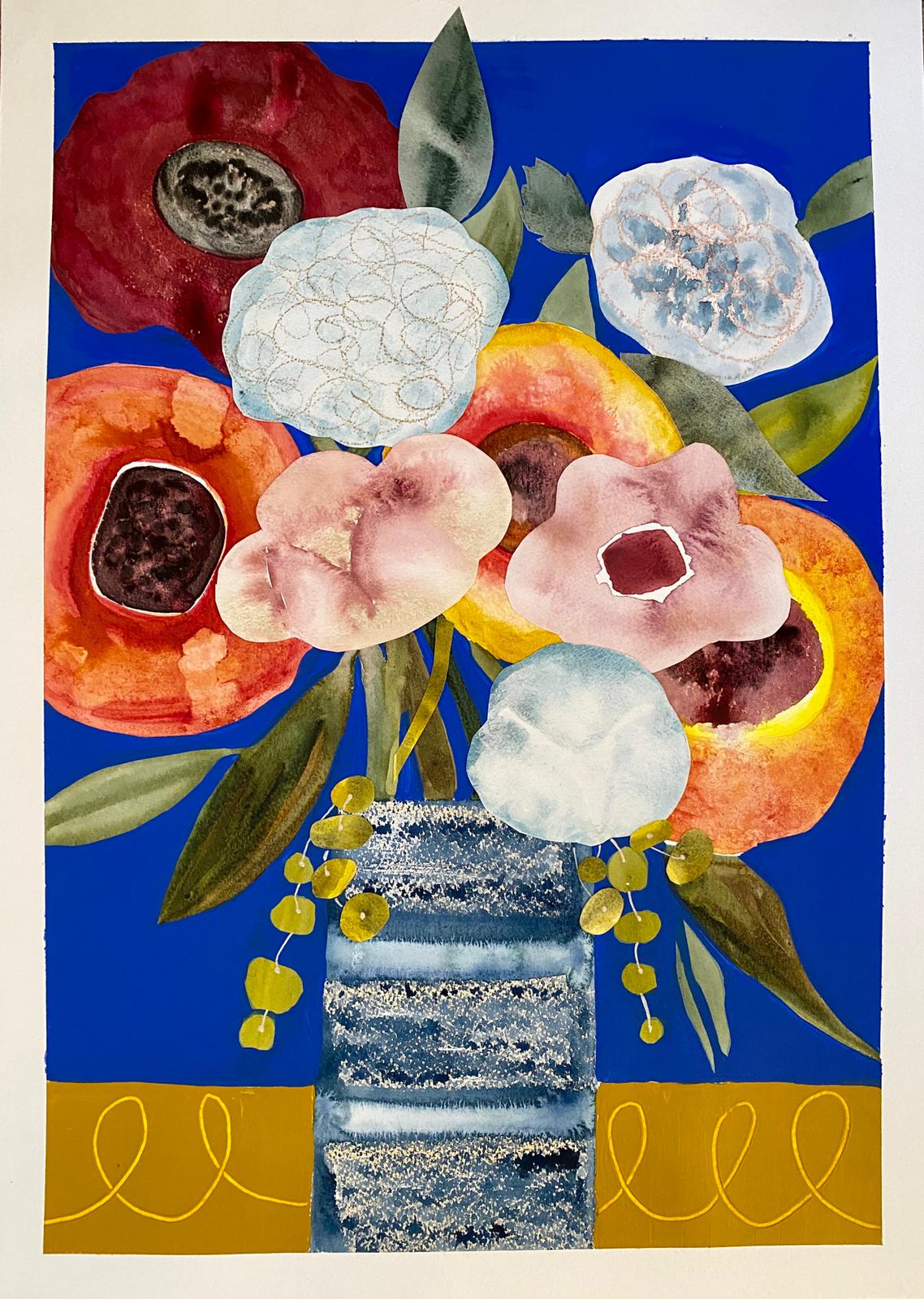 Early Summer Blooms  -  Mixed Media Collage